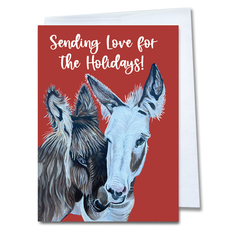 Donkey Holiday Greeting Card Pack of 4– Rachel and Phoebe