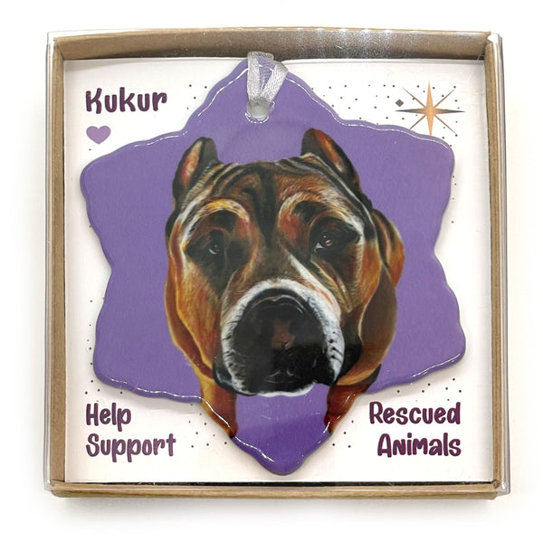 Pitbull Porcelain Holiday Ornament – Kukur