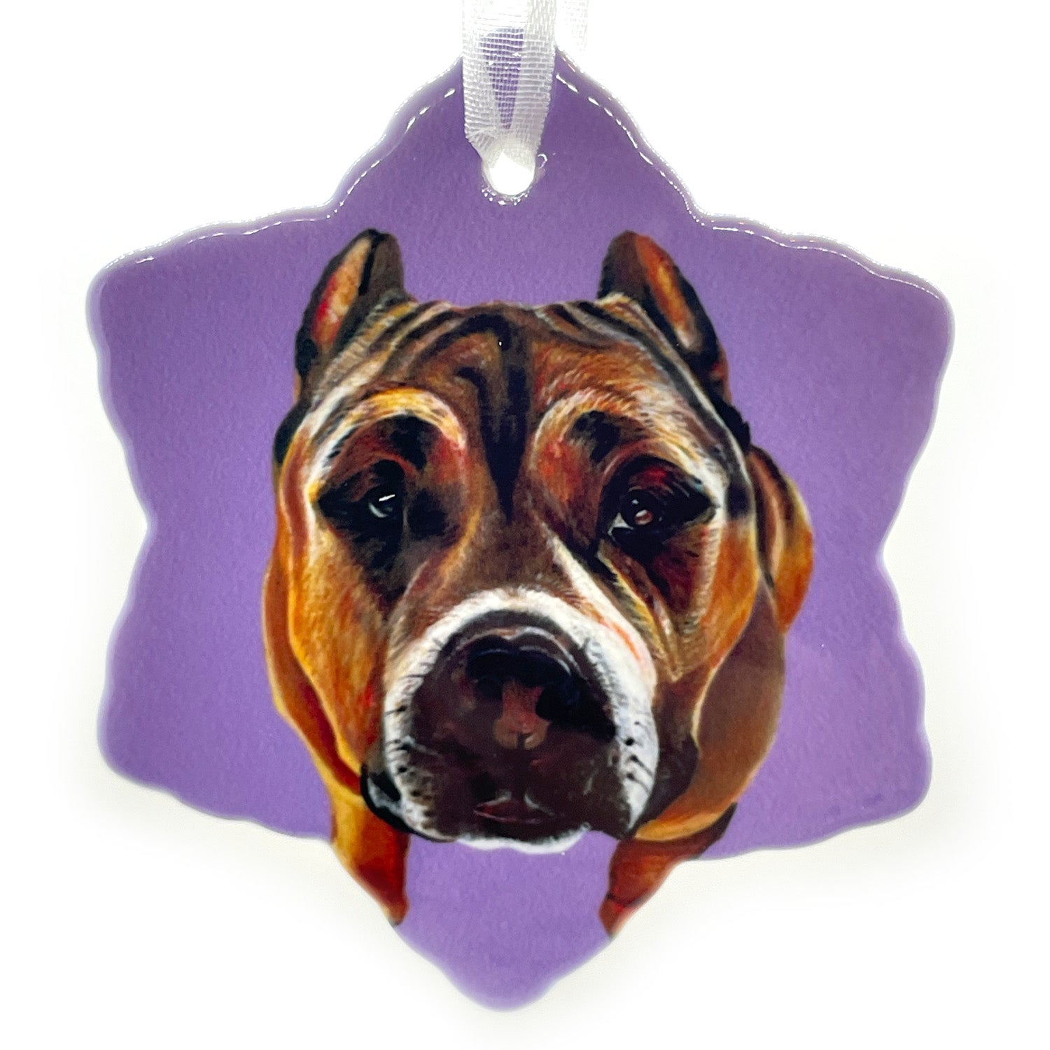 Pitbull Porcelain Holiday Ornament – Kukur