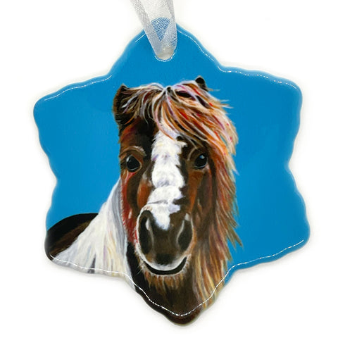 Mini Horse Porcelain Holiday Ornament - Little Bit