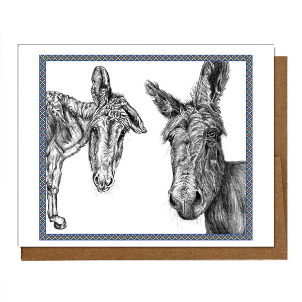 Donkey Notecards - Mary and Hollyhock