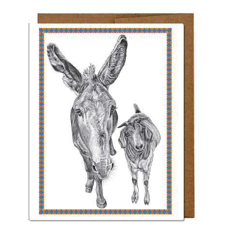 Donkey Notecard - Pesto and Billie