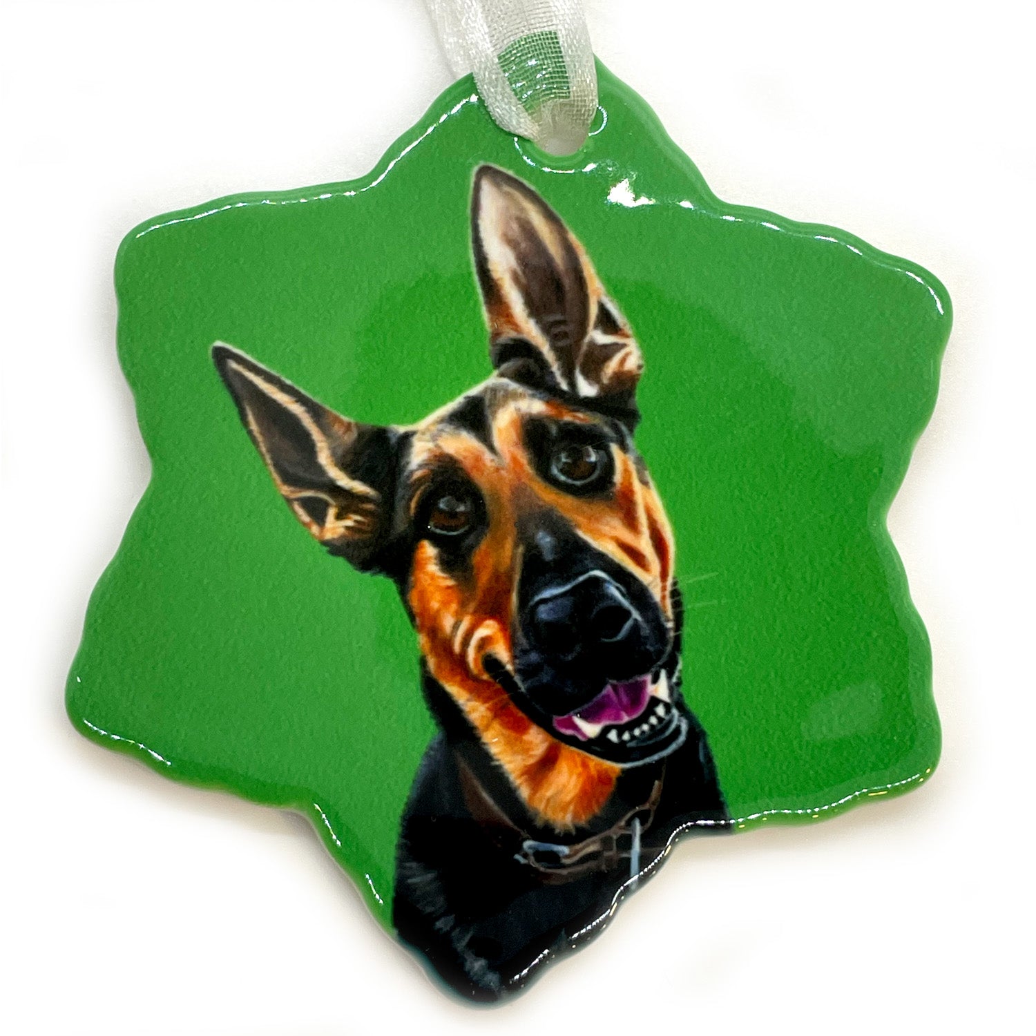 German Shepherd Porcelain Holiday Ornament – Ranger