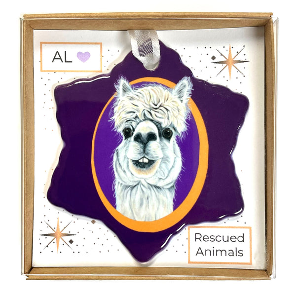 Alpaca Porcelain Holiday Ornament – Al