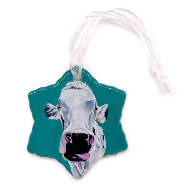 Cow Porcelain Holiday Ornament – Buddha