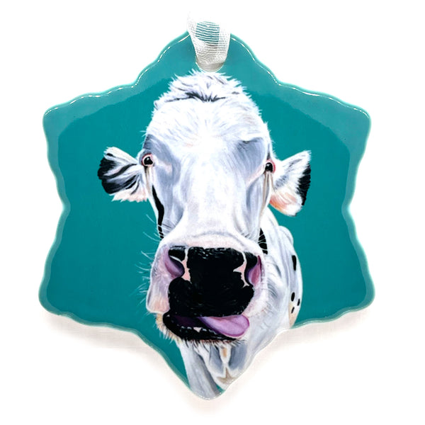 Cow Porcelain Holiday Ornament – Buddha