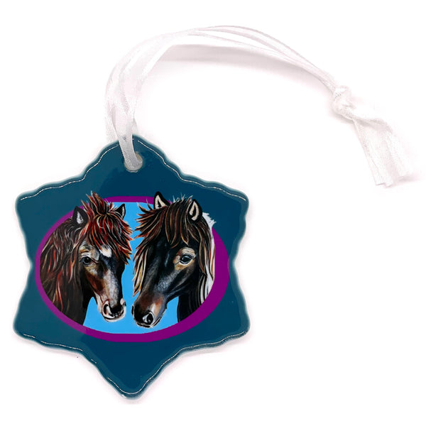 Miniature Horse Porcelain Holiday Ornament