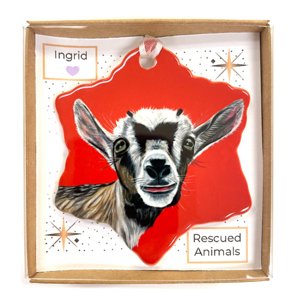 Goat Porcelain Holiday Ornament – Ingrid