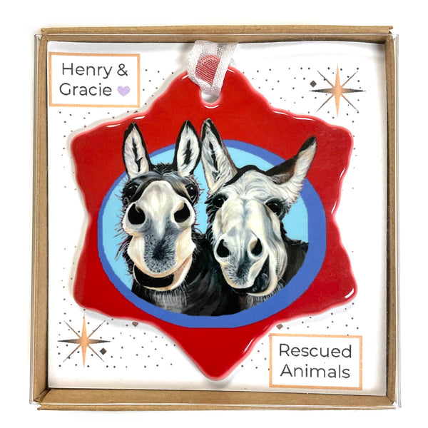 Donkey Holiday Ornament - Henry and Gracie