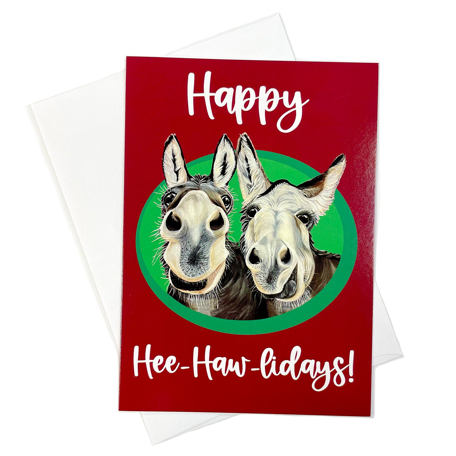 Set of 4 Donkey Holiday Cards - Gracie & Henry