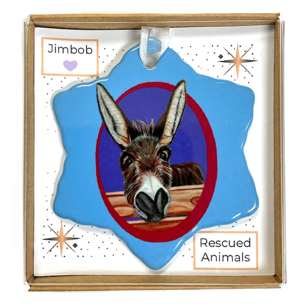 Donkey Porcelain Holiday Ornament – Jimbob