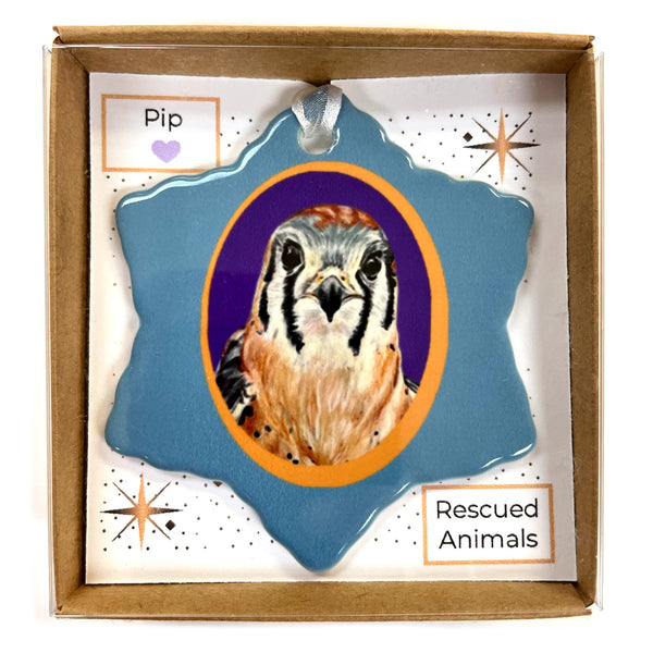 Kestrel Porcelain Holiday Ornament – Pip