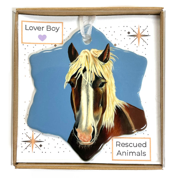 Horse Porcelain Holiday Ornament – Lover Boy