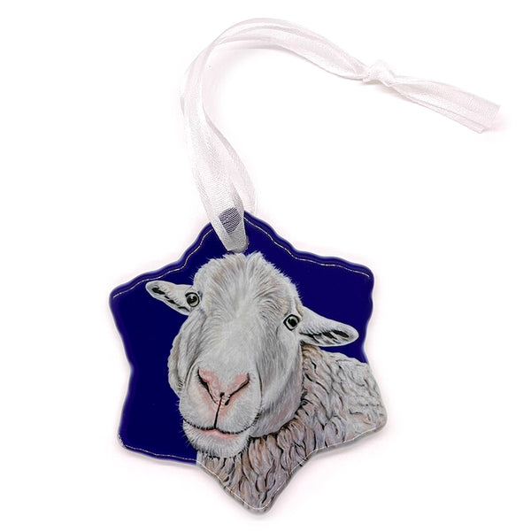 Sheep Porcelain Holiday Ornament – Mandy