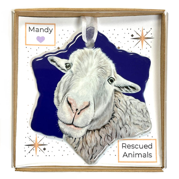 Sheep Porcelain Holiday Ornament – Mandy