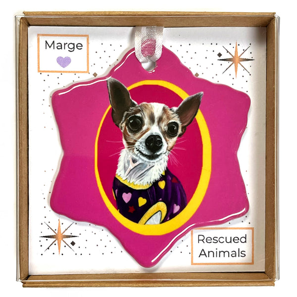 Chihuahua Porcelain Holiday Ornament – Marge