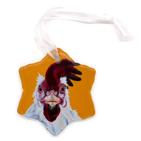 Chicken Porcelain Holiday Ornament – Sunny