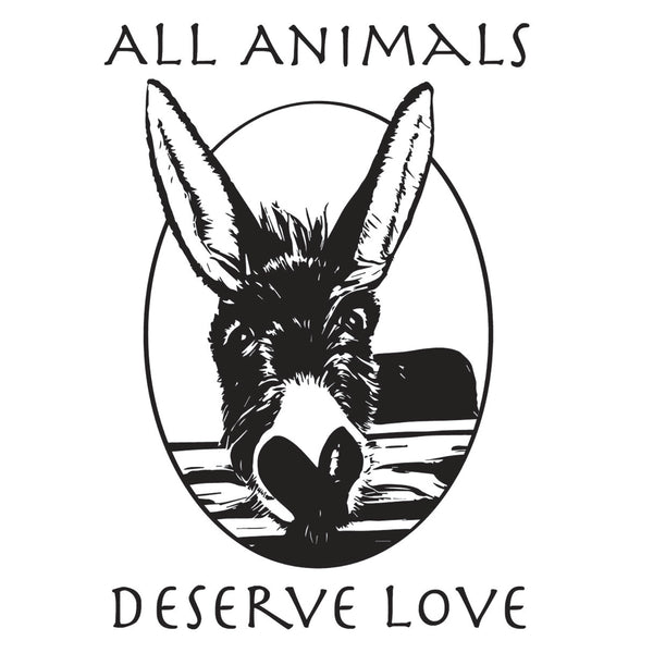 Donkey Recycled Red Tote Bag - All Animals Deserve Love