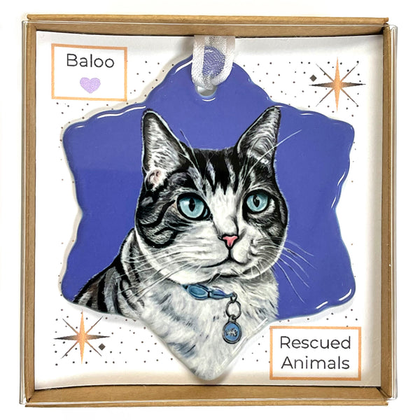 Cat Porcelain Holiday Ornament – Baloo