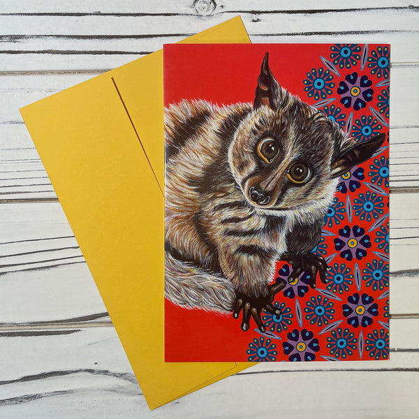 African Animal Greeting Card - Gizmo the Bushbaby