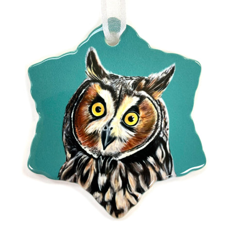 Owl Porcelain Holiday Ornament – Leo