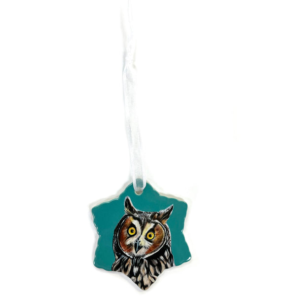 Owl Porcelain Holiday Ornament – Leo