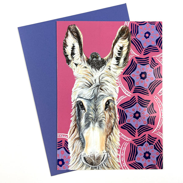 Donkey Greeting Card - Pumpkin and Babbles